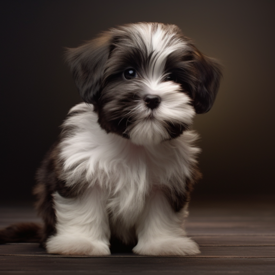 black and white Havashu puppy